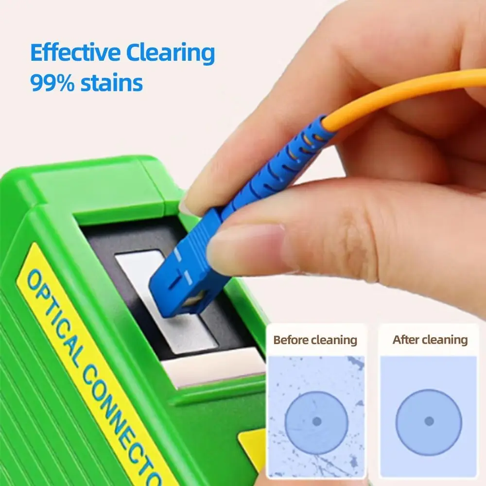 Fine Fibers Fiber End Face Cleaning Box Convenient Fast Pigtail Cleaner Cassette Replaceable Core High Density
Fine Fibers Fiber End Face Cleaning Box Convenient Fast Pigtail Cleaner Cassette Replaceable Core High Density