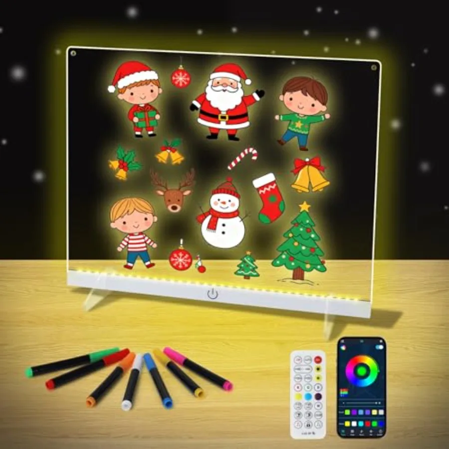 Doodle Glow, LED Note Board with Colors, 14.1"x10.9" LED Drawing Board, Acrylic Dry Erase Board, 16M-Color LED Light-Up Memo Bo
Doodle Glow, LED Note Board with Colors, 14.1"x10.9" LED Drawing Board, Acrylic Dry Erase Board, 16M-Color LED Light-Up Memo Bo