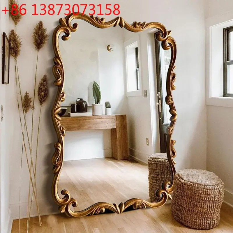 European retro full-length mirror French dressing art floor mirror Wave large mirror
European retro full-length mirror French dressing art floor mirror Wave large mirror