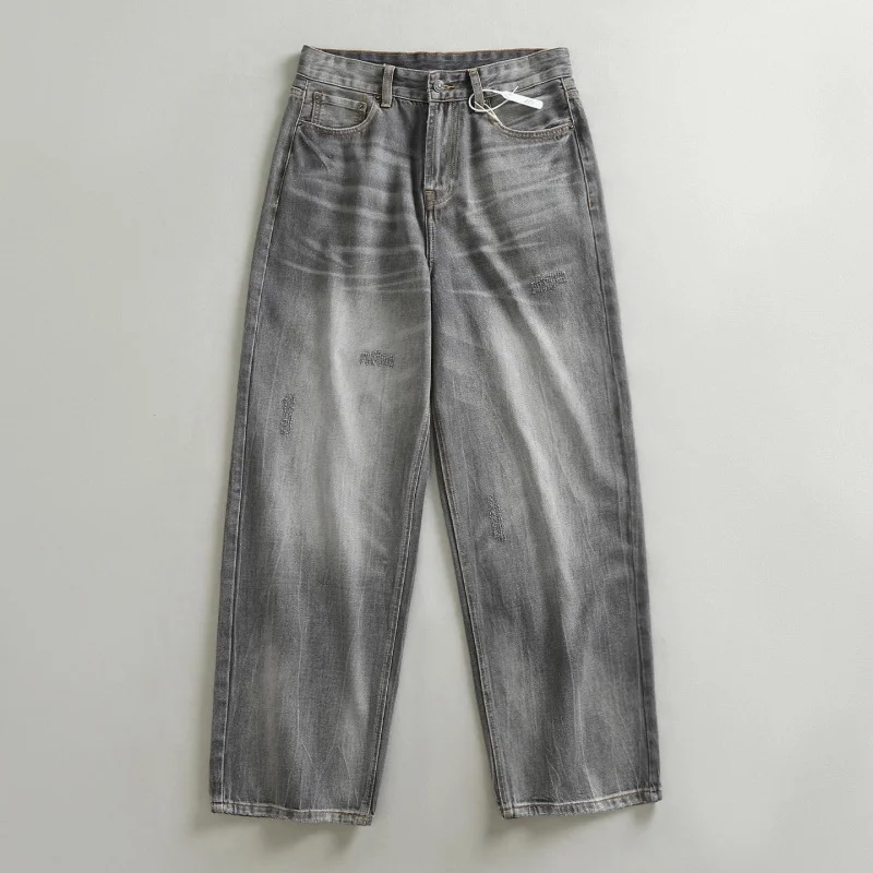 Vintage Gray Men's Jeans with Faded Mustache Pattern Korean Style High Street Loose Straight Wide Versatile Casual Long Pants
Vintage Gray Men's Jeans with Faded Mustache Pattern Korean Style High Street Loose Straight Wide Versatile Casual Long Pants