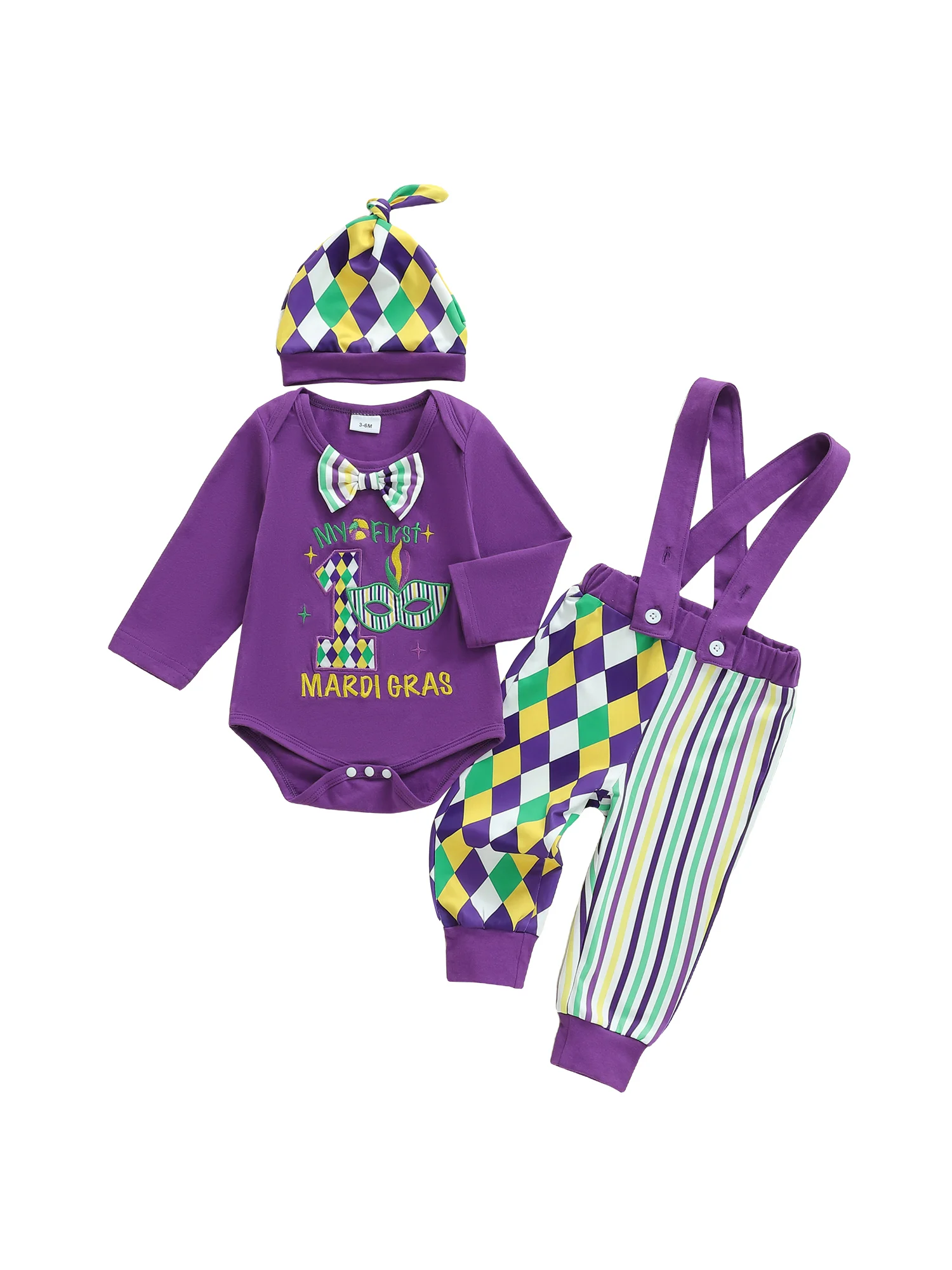 Костюм Марди Гра для маленьких мальчиков, полосатый комбинезон с подтяжками и подходящей шляпой для праздничного наряда для младенцев
Костюм Марди Гра для маленьких мальчиков, полосатый комбинезон с подтяжками и подходящей шляпой для праздничного наряда для младенцев