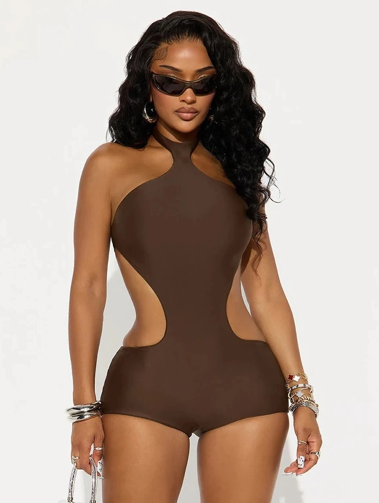Sexy Thick Romper Women Sexy Hollow Irregular Tight Midnight Club Hipster Stretch Halter Backless Activity Playsuit
Sexy Thick Romper Women Sexy Hollow Irregular Tight Midnight Club Hipster Stretch Halter Backless Activity Playsuit