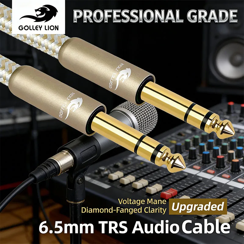 GOLLEY LION 1/4 inch TRS Cable, Heavy Duty 6.35mm Male to Male Stereo Jack Balanced Audio Path Cord Interconnect Cable
GOLLEY LION 1/4 inch TRS Cable, Heavy Duty 6.35mm Male to Male Stereo Jack Balanced Audio Path Cord Interconnect Cable