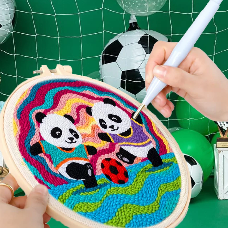 GATYZTORY punch needle embroidery set panda Football cross stitch embroidery kit 20x20cm with frame Yarn Original Gifts Wall art
GATYZTORY punch needle embroidery set panda Football cross stitch embroidery kit 20x20cm with frame Yarn Original Gifts Wall art