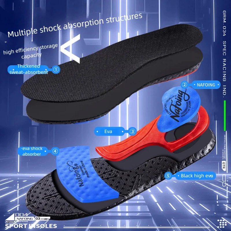 New Sport Insoles For Shoes Black EVA Memory Foam High Elasticity Triple Shock Absorbing Sole Pad Super Soft Sneakers Soles
New Sport Insoles For Shoes Black EVA Memory Foam High Elasticity Triple Shock Absorbing Sole Pad Super Soft Sneakers Soles