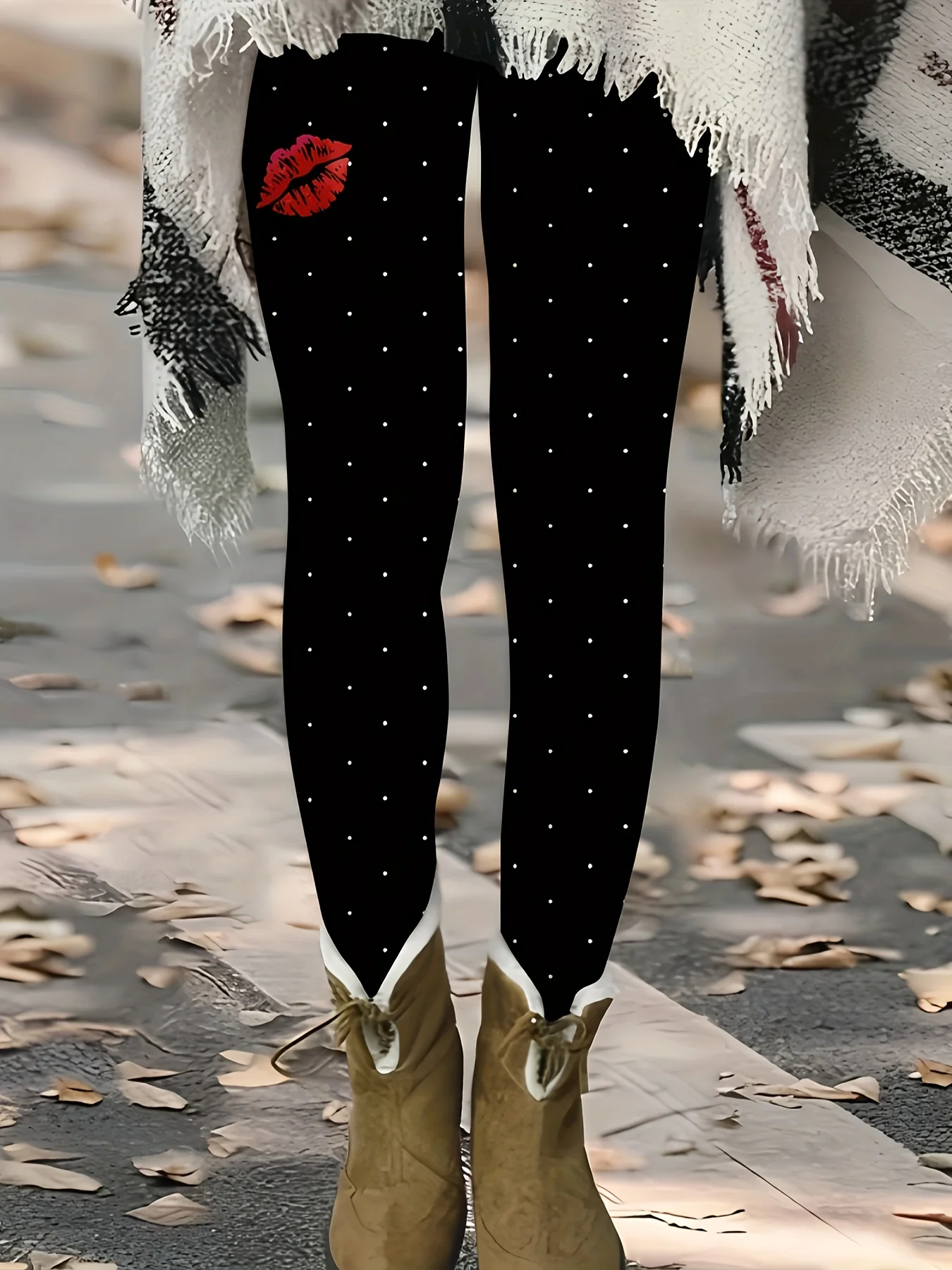 Women's Black Red Lip Polka Dot Print Leggings Sexy Stretchy Slim Fit Casual Tights
Women's Black Red Lip Polka Dot Print Leggings Sexy Stretchy Slim Fit Casual Tights