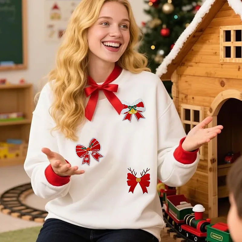 Christmas Bell Bow Biscuits Snowflake 1/10Pcs Bow Embroidery Cloth Stickers Computer Embroidery Clothes Holiday Decoration Patch
Christmas Bell Bow Biscuits Snowflake 1/10Pcs Bow Embroidery Cloth Stickers Computer Embroidery Clothes Holiday Decoration Patch