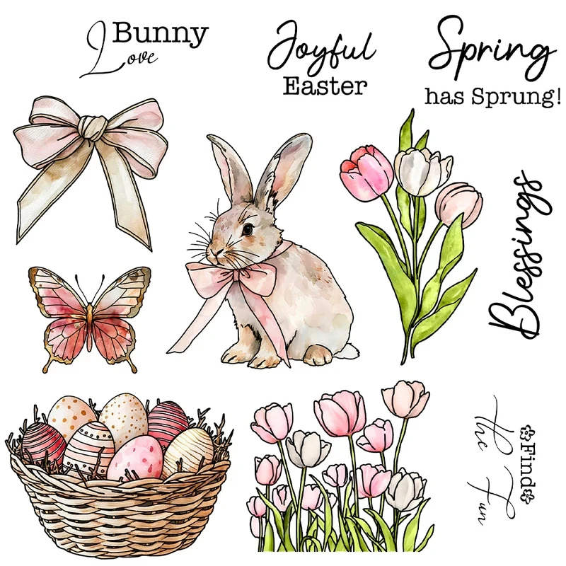 Easter Rabbits Eggs Cutting Dies Clear Stamp Spring Tulip DIY Scrapbooking Metal Dies Silicone Stamp For Cards AlbumS
Easter Rabbits Eggs Cutting Dies Clear Stamp Spring Tulip DIY Scrapbooking Metal Dies Silicone Stamp For Cards AlbumS