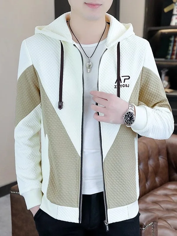 Модная повседневная куртка с капюшоном для мужчин, весна-осень, приталенный крой, в стиле колор-блок, корейский стиль, молодежная верхняя одежда из полиэфирного волокна
Модная повседневная куртка с капюшоном для мужчин, весна-осень, приталенный крой, в стиле колор-блок, корейский стиль, молодежная верхняя одежда из полиэфирного волокна