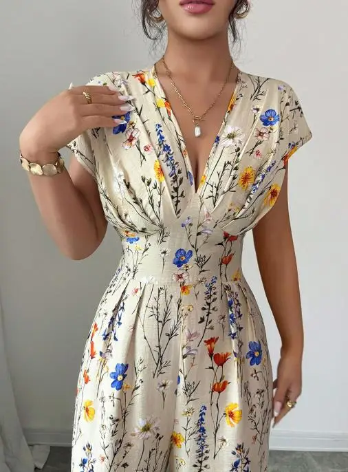Printed Jumpsuit Women's 2025 Autumn New Style Short Sleeved Waist Cinched Wide Leg Pants
Printed Jumpsuit Women's 2025 Autumn New Style Short Sleeved Waist Cinched Wide Leg Pants