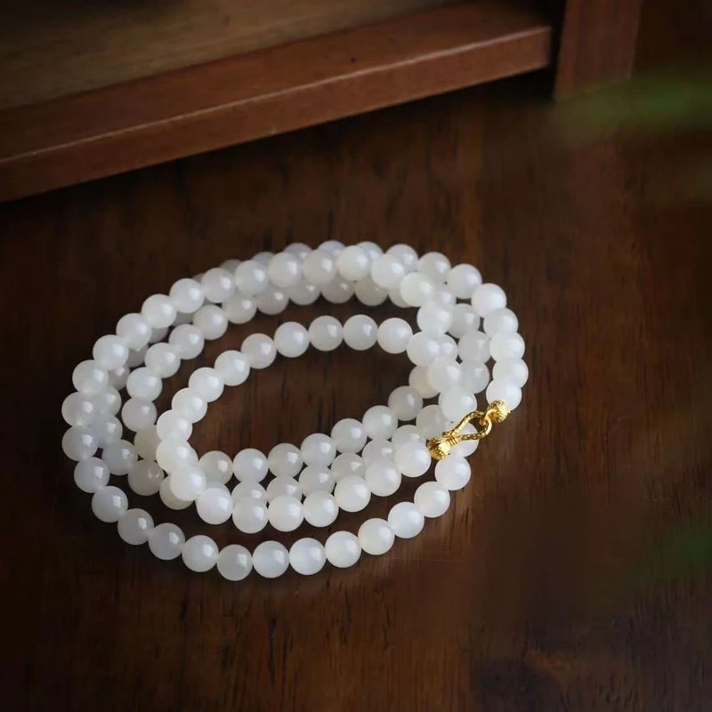 Natural Hotan , Qinghai , Old Material, Pink Jade, 108 Bead Chain, Multi-use Style
Natural Hotan , Qinghai , Old Material, Pink Jade, 108 Bead Chain, Multi-use Style