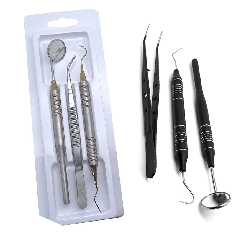 Dental Mouth Mirror & Probe Kit Stainless Steel Dental Tools Set with Hook Pick Tweezer for Dentist Oral Examination
Dental Mouth Mirror & Probe Kit Stainless Steel Dental Tools Set with Hook Pick Tweezer for Dentist Oral Examination