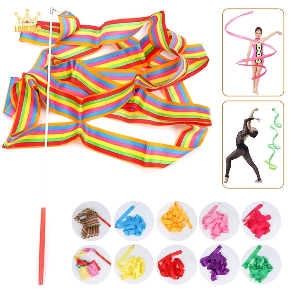 Colorful 2m/4m Ribbons Dance Gym Ribbon Rhythmic Art Gymnastics Ballet Streamer Twirling Rod Rainbow Stick For Training Sports
Colorful 2m/4m Ribbons Dance Gym Ribbon Rhythmic Art Gymnastics Ballet Streamer Twirling Rod Rainbow Stick For Training Sports