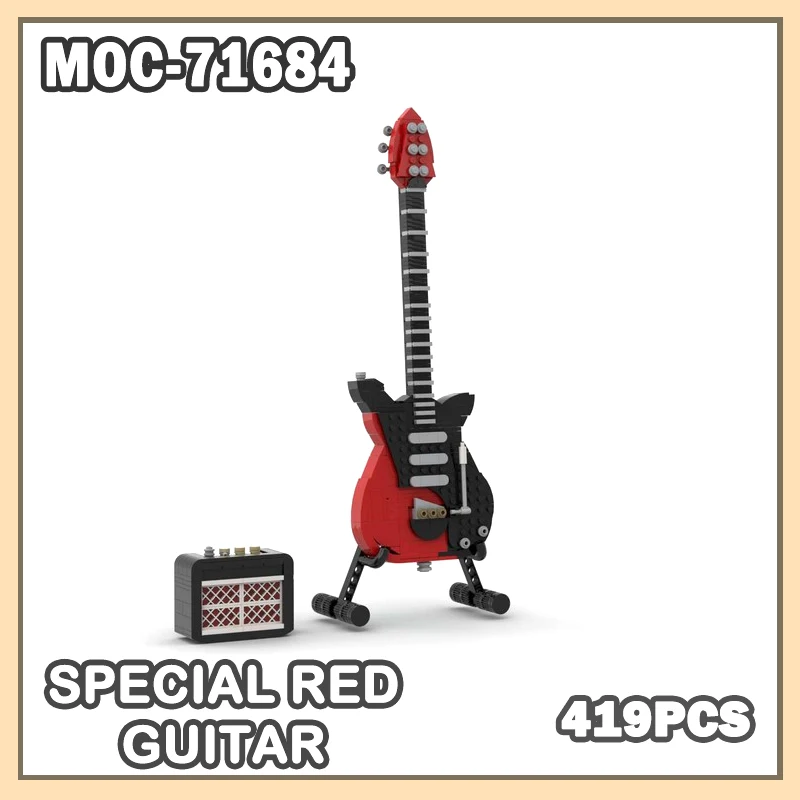 MOC-71684 Special Red Guitar Music Instruments Series Building Block Model Brick Desktop Decoration Set Creative Gifts 419PCS
MOC-71684 Special Red Guitar Music Instruments Series Building Block Model Brick Desktop Decoration Set Creative Gifts 419PCS