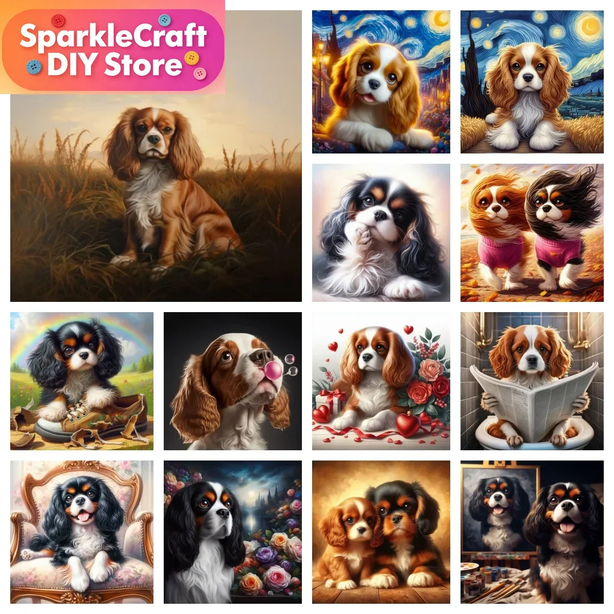 1pc frameless New King Charles Spaniel Diamond Painting Kit Cute Pet Dog DIY Diamond Embroidery Mosaic Home Decoration Children
1pc frameless New King Charles Spaniel Diamond Painting Kit Cute Pet Dog DIY Diamond Embroidery Mosaic Home Decoration Children