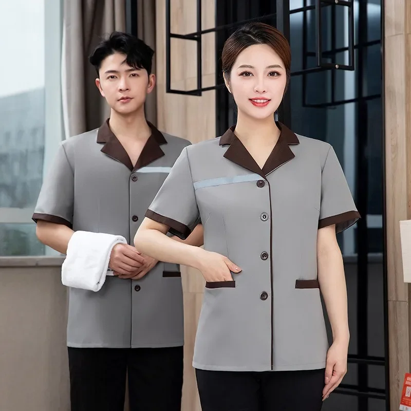 Cleaning Service Uniform Short Sleeve Hotel Guest Room Property Hospital Work Clothes Spring and Autumn Clothing Cleaner Aunt Un
Cleaning Service Uniform Short Sleeve Hotel Guest Room Property Hospital Work Clothes Spring and Autumn Clothing Cleaner Aunt Un
