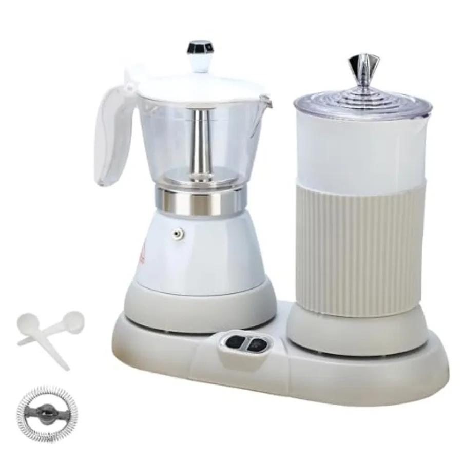 Espresso Maker with Milk Frother Electric Moka Pot 2-in-1 Espress Machine Aluminium One-Touch Operation Milk Froth Fine and Den
Espresso Maker with Milk Frother Electric Moka Pot 2-in-1 Espress Machine Aluminium One-Touch Operation Milk Froth Fine and Den