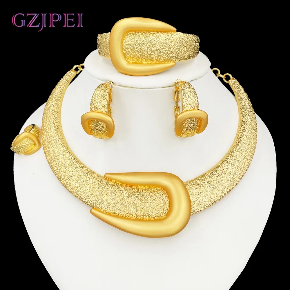 GZJPEI 2025 New Luxury Big Jewelry Set Dubai Gold Plated Necklace Bracelet Earring Ring For Bridal Wedding Jewelry Gifts
GZJPEI 2025 New Luxury Big Jewelry Set Dubai Gold Plated Necklace Bracelet Earring Ring For Bridal Wedding Jewelry Gifts