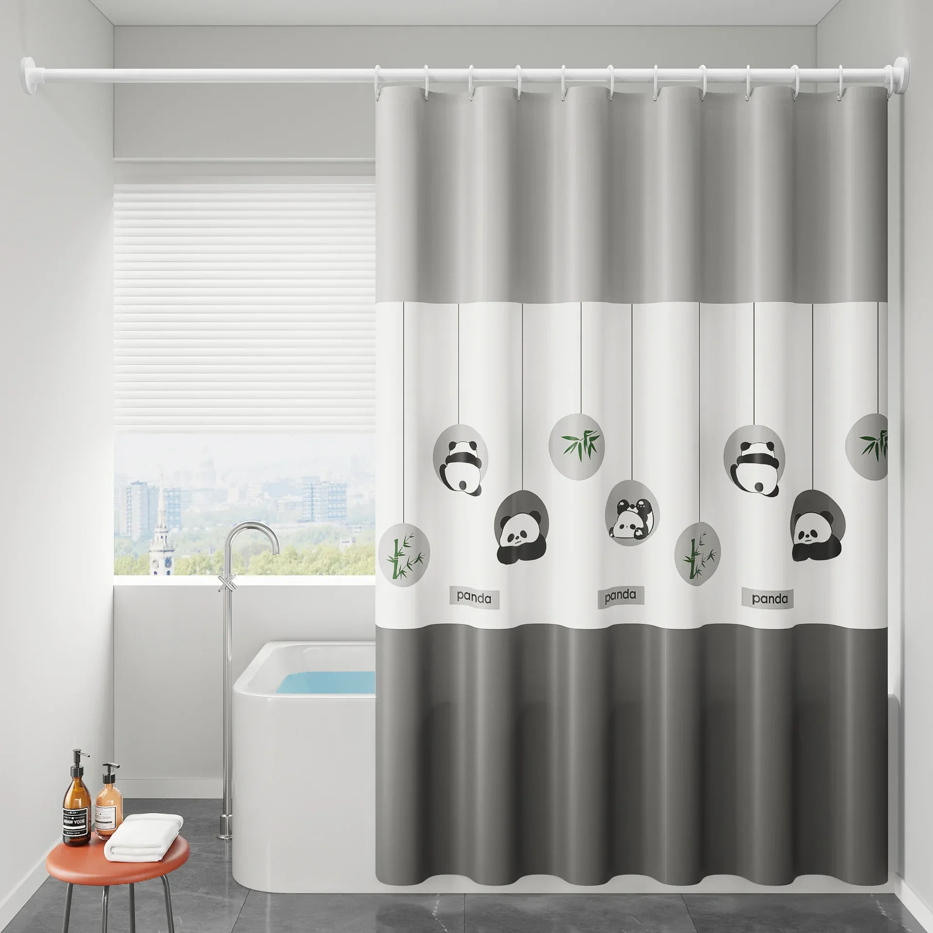 Shower Curtain Panda Printed Stripe Waterproof Curtains for Bathroom with Hooks Toilet Decorative 71 Inches PEVA Fabric Simple
Shower Curtain Panda Printed Stripe Waterproof Curtains for Bathroom with Hooks Toilet Decorative 71 Inches PEVA Fabric Simple