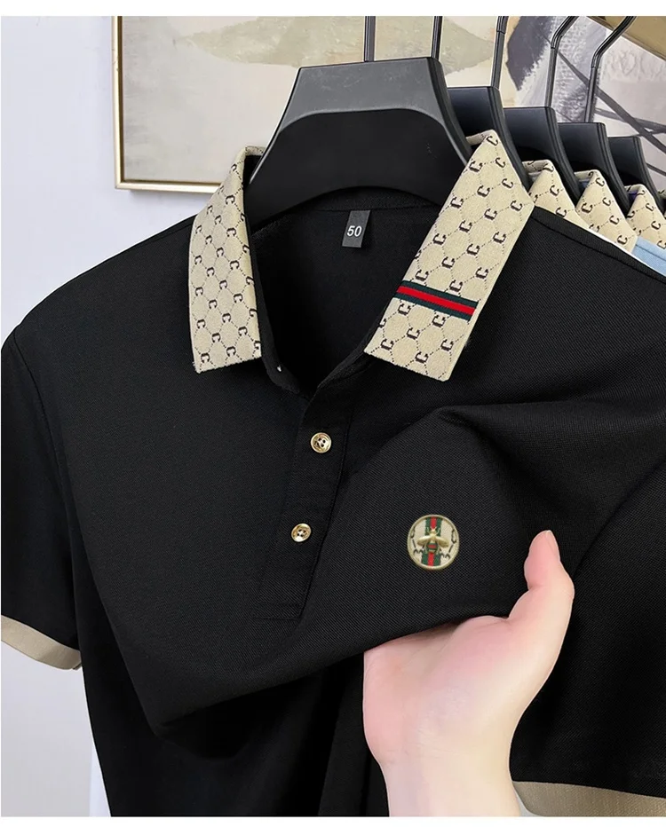 summer new fashion men's shortsleeved business casual comfortable breathable polo shirt high-end designer brand badge Tshirt top
summer new fashion men's shortsleeved business casual comfortable breathable polo shirt high-end designer brand badge Tshirt top