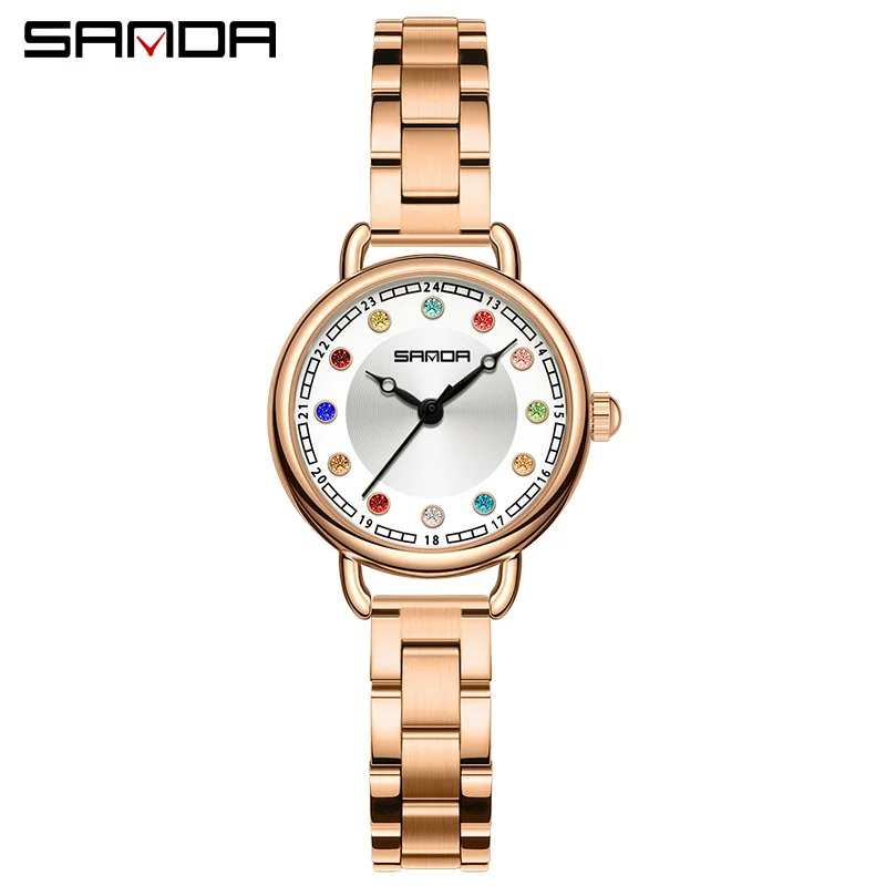 SANDA 1130 модные женские кварцевые часы с креативным бриллиантовым циферблатом, простые ретро водонепроницаемые женские повседневные часы с ремешком из нержавеющей стали
SANDA 1130 модные женские кварцевые часы с креативным бриллиантовым циферблатом, простые ретро водонепроницаемые женские повседневные часы с ремешком из нержавеющей стали