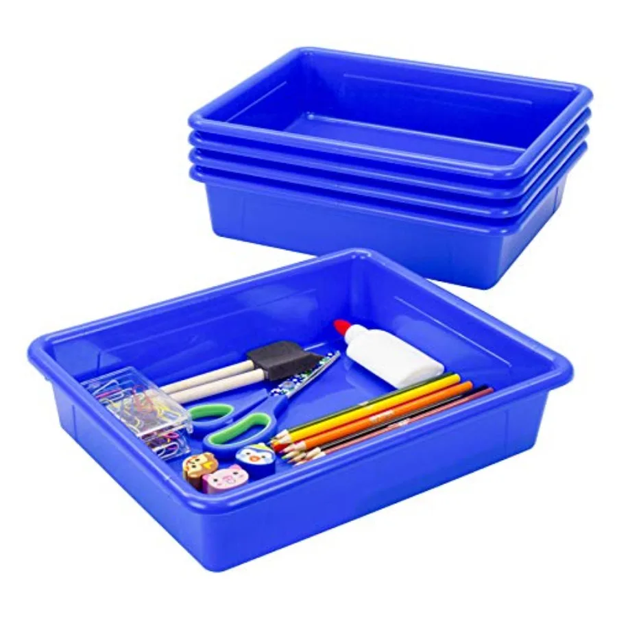 Letter Size Flat Storage Tray Organizer Bin for Classroom, Office and Home, Blue, 5-Pack
Letter Size Flat Storage Tray Organizer Bin for Classroom, Office and Home, Blue, 5-Pack