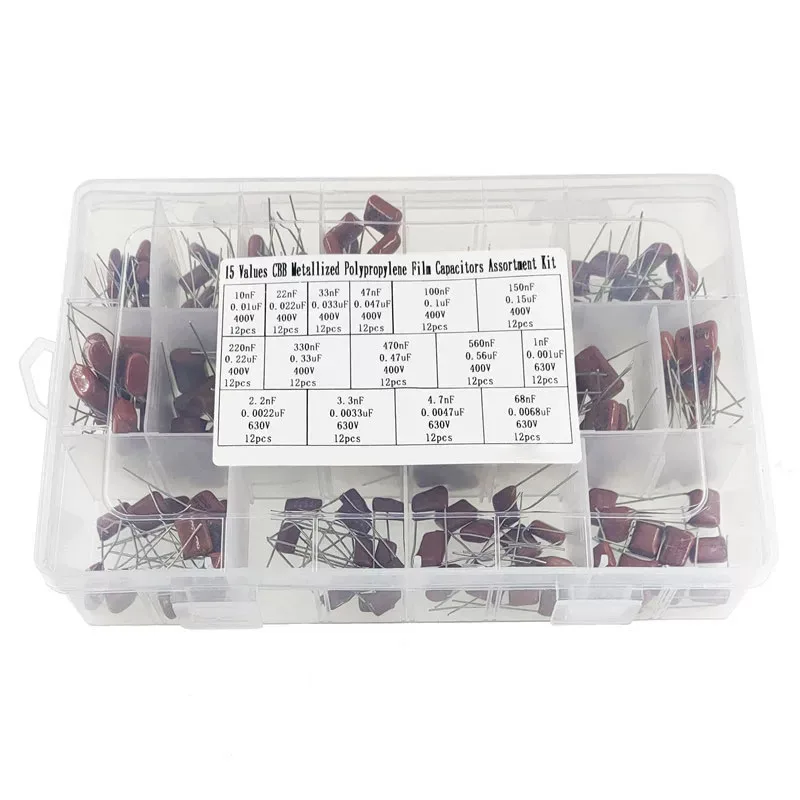 180PCS-15Value 400V 630V CBB Polypropylene Film Capacitor KIT, For DIY Electronics, Power Supply, Audio Equipment Universal
180PCS-15Value 400V 630V CBB Polypropylene Film Capacitor KIT, For DIY Electronics, Power Supply, Audio Equipment Universal