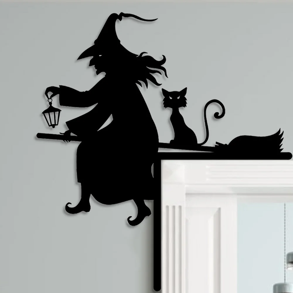Iron Witch and Cat Door Frame Silhouette Decor Room Wall Sculpture Home Decor Artwork Halloween Holiday Family Patio Signs Gifts
Iron Witch and Cat Door Frame Silhouette Decor Room Wall Sculpture Home Decor Artwork Halloween Holiday Family Patio Signs Gifts