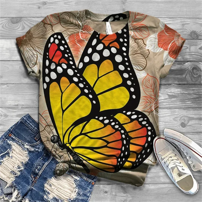 2024 Top Women Butterfly Printed Women's T-Shirt Oversized T-Shirt Summer Women Clothing Floral V-neck T-shirts Female Fashion
2024 Top Women Butterfly Printed Women's T-Shirt Oversized T-Shirt Summer Women Clothing Floral V-neck T-shirts Female Fashion