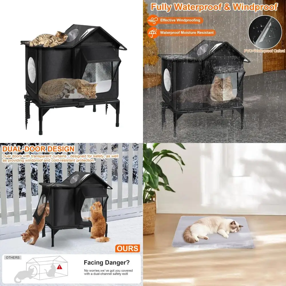 Устойчивое к атмосферным воздействиям изолированное укрытие для кошек на открытом воздухе, безопасный вход для бродячих кошек, приподнятое основание, небольшой кошачий домик и кондоминирование
Устойчивое к атмосферным воздействиям изолированное укрытие для кошек на открытом воздухе, безопасный вход для бродячих кошек, приподнятое основание, небольшой кошачий домик и кондоминирование