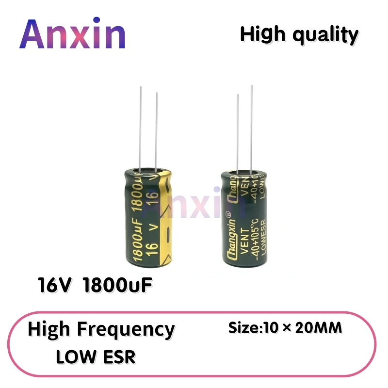 10PCS 16V1800uF Aluminum Capacitor, High Frequency Low ESR 105°C Radial for Power Supply/Solar Inverter Size: 10×20MM
10PCS 16V1800uF Aluminum Capacitor, High Frequency Low ESR 105°C Radial for Power Supply/Solar Inverter Size: 10×20MM
