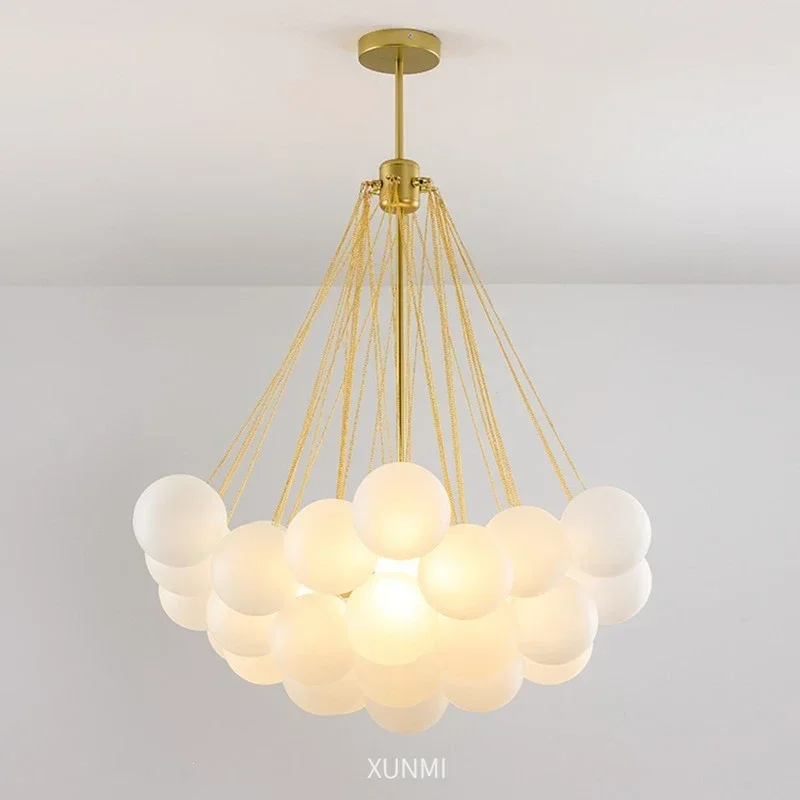 Nordic Simple Frosted Glass Bubble Ball Chandelier Bedroom Clothing Store Lamp Cloud Soft Look Children Room Pendant Lights LED
Nordic Simple Frosted Glass Bubble Ball Chandelier Bedroom Clothing Store Lamp Cloud Soft Look Children Room Pendant Lights LED