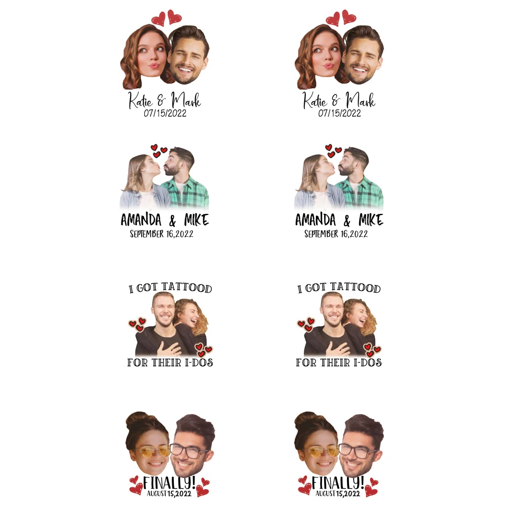Personalized Tattoos Sticker 8 Pcs Set Photo Names Halloween Tattoo Waterproof Temporary Face Wedding Tattoo Sticke
Personalized Tattoos Sticker 8 Pcs Set Photo Names Halloween Tattoo Waterproof Temporary Face Wedding Tattoo Sticke