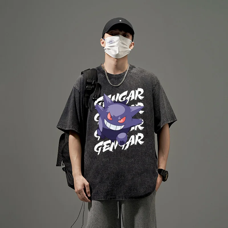 Summer trendy Men's T-shirts Gengar Printed Vintage Washed Short-sleeved Tee Women Oversized Casual Gym Clothes Streetwear Tops
Summer trendy Men's T-shirts Gengar Printed Vintage Washed Short-sleeved Tee Women Oversized Casual Gym Clothes Streetwear Tops