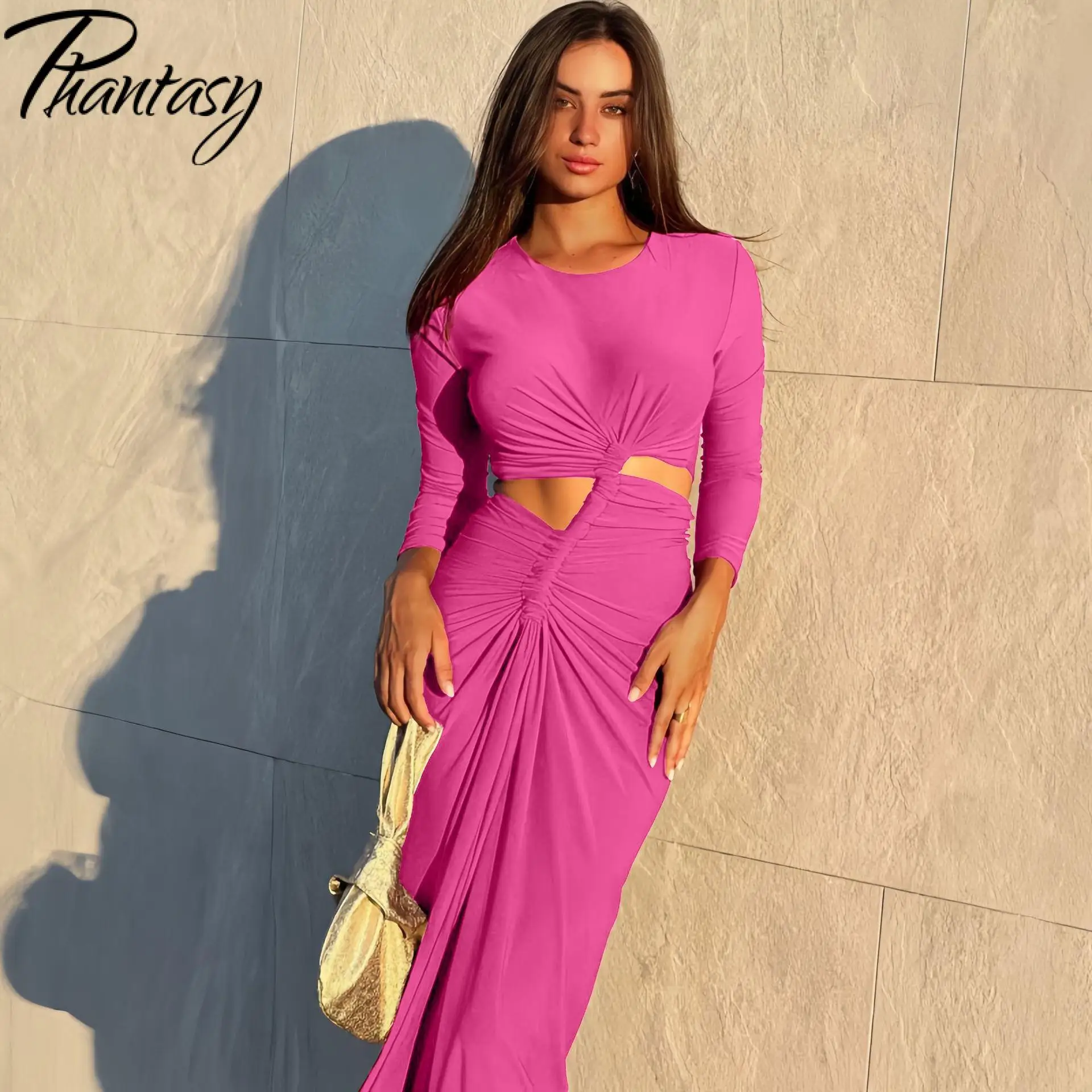 Phantasy Irregular Hollow Dress Women Simple Solid Basic O-neck Long Dress Party Evening Dress Vestido Summer Women's Clothing
Phantasy Irregular Hollow Dress Women Simple Solid Basic O-neck Long Dress Party Evening Dress Vestido Summer Women's Clothing