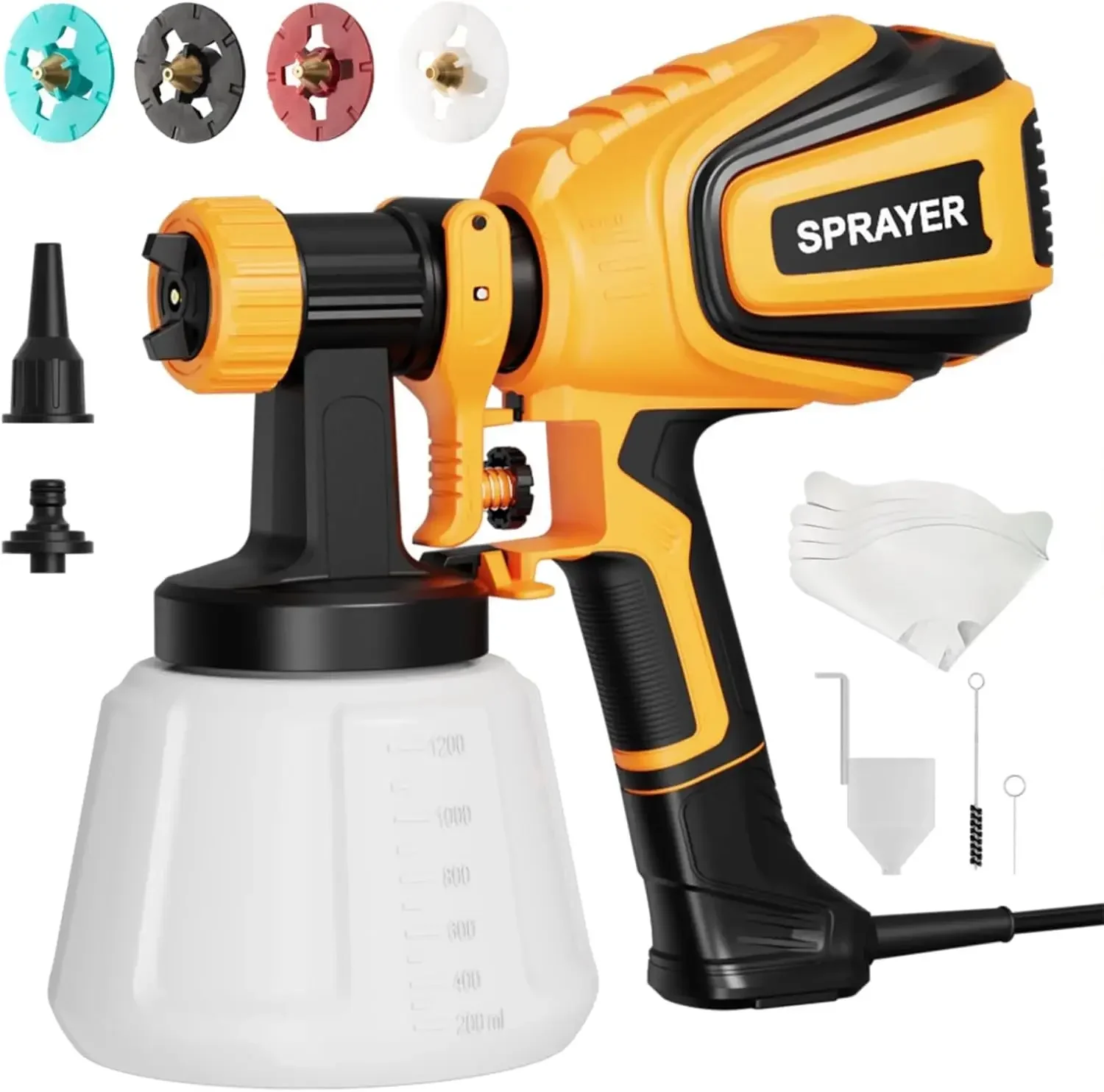Paint Sprayer, 700W HVLP Spray Gun with Cleaning & Blowing Joints, 4 Nozzles and 3 Patterns, Easy to Clean, for Furniture
Paint Sprayer, 700W HVLP Spray Gun with Cleaning & Blowing Joints, 4 Nozzles and 3 Patterns, Easy to Clean, for Furniture