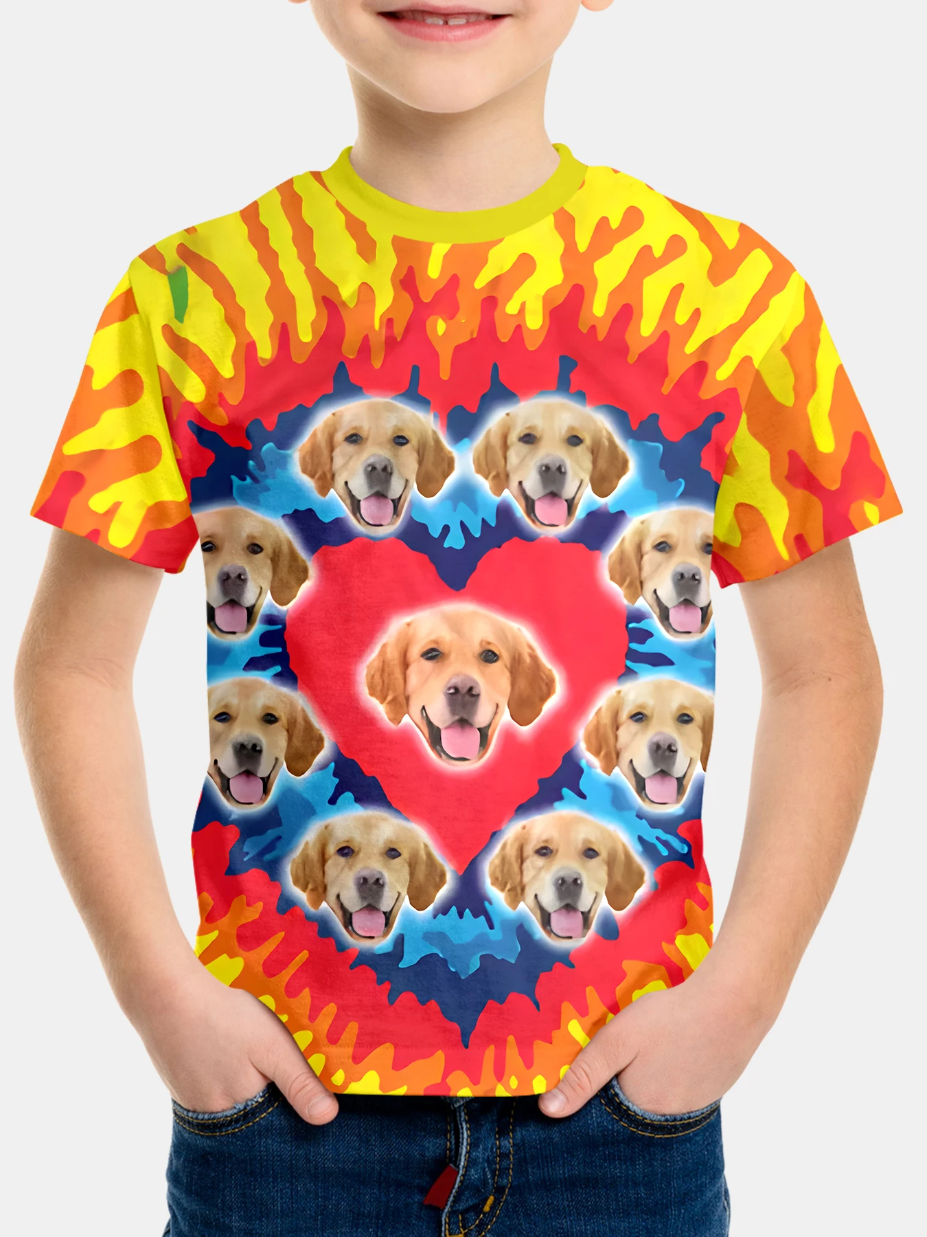 Fashion summer children's wear Flame love little dog head print interesting trend fashion short sleeve boy T-shirt 2025 summer
Fashion summer children's wear Flame love little dog head print interesting trend fashion short sleeve boy T-shirt 2025 summer