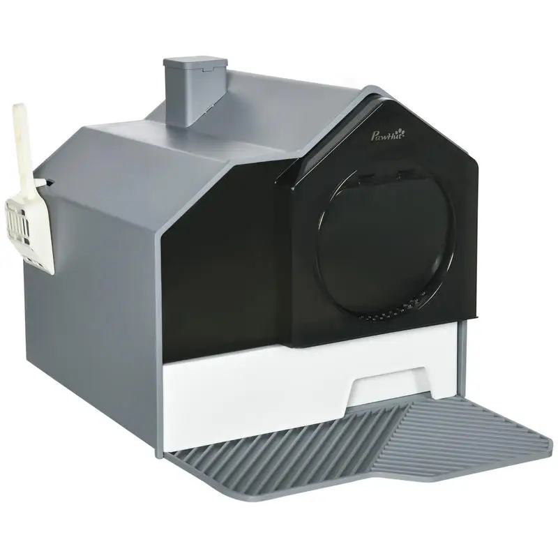 PawHut Hooded Cat Litter Box w/ Litter Mat, Litter Particle Catching, Gray
PawHut Hooded Cat Litter Box w/ Litter Mat, Litter Particle Catching, Gray