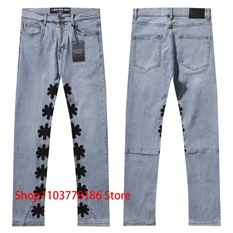 Men's LOST SHDWS Denim Pants American High Street Black Embroidery Flower Jeans High Quality Streetwear Lostshdws Trousers
Men's LOST SHDWS Denim Pants American High Street Black Embroidery Flower Jeans High Quality Streetwear Lostshdws Trousers