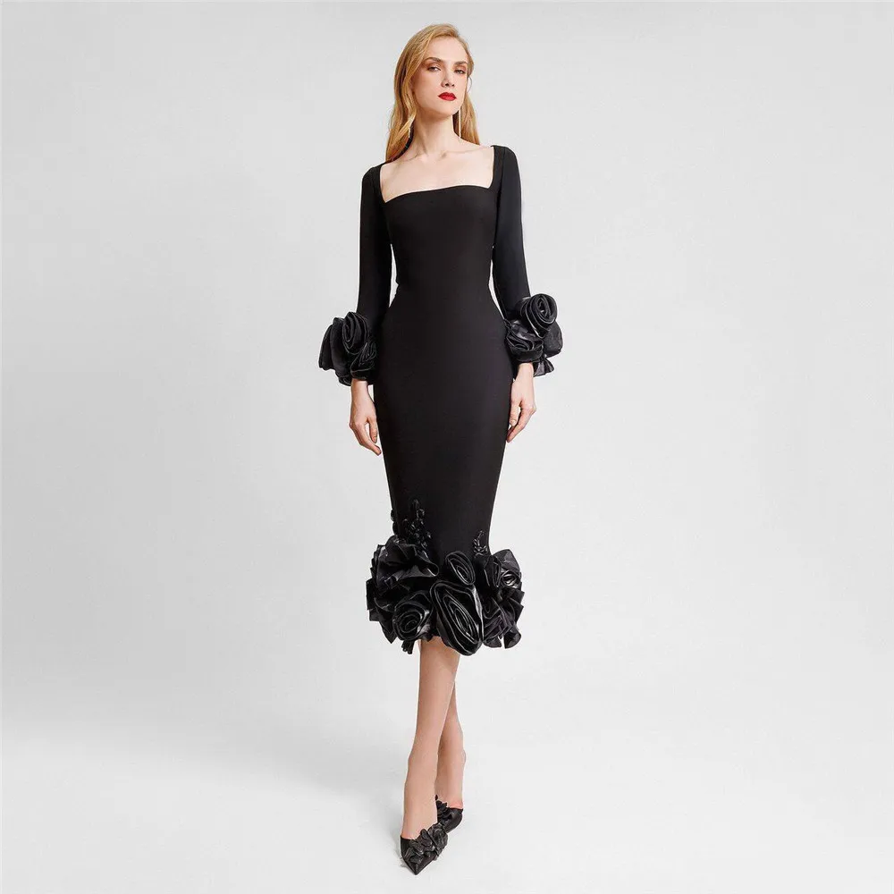 Элегантное сексуальное бандажное платье с 3D цветами и бисером, одежда с длинными рукавами, вечерние женские платья
Элегантное сексуальное бандажное платье с 3D цветами и бисером, одежда с длинными рукавами, вечерние женские платья