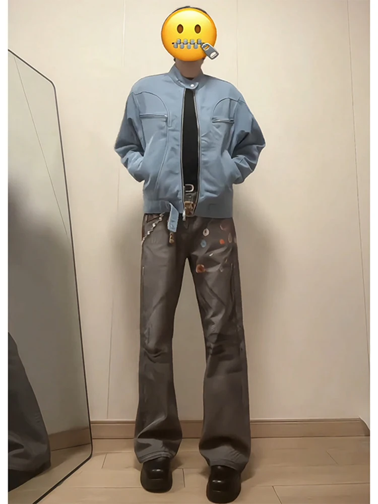 Blue Stand Collar Harington Jaet Men's Spring Faion ort Denim Jaet Cleanfit High-End Feeling Casual Spring Outerwear
Blue Stand Collar Harington Jaet Men's Spring Faion ort Denim Jaet Cleanfit High-End Feeling Casual Spring Outerwear