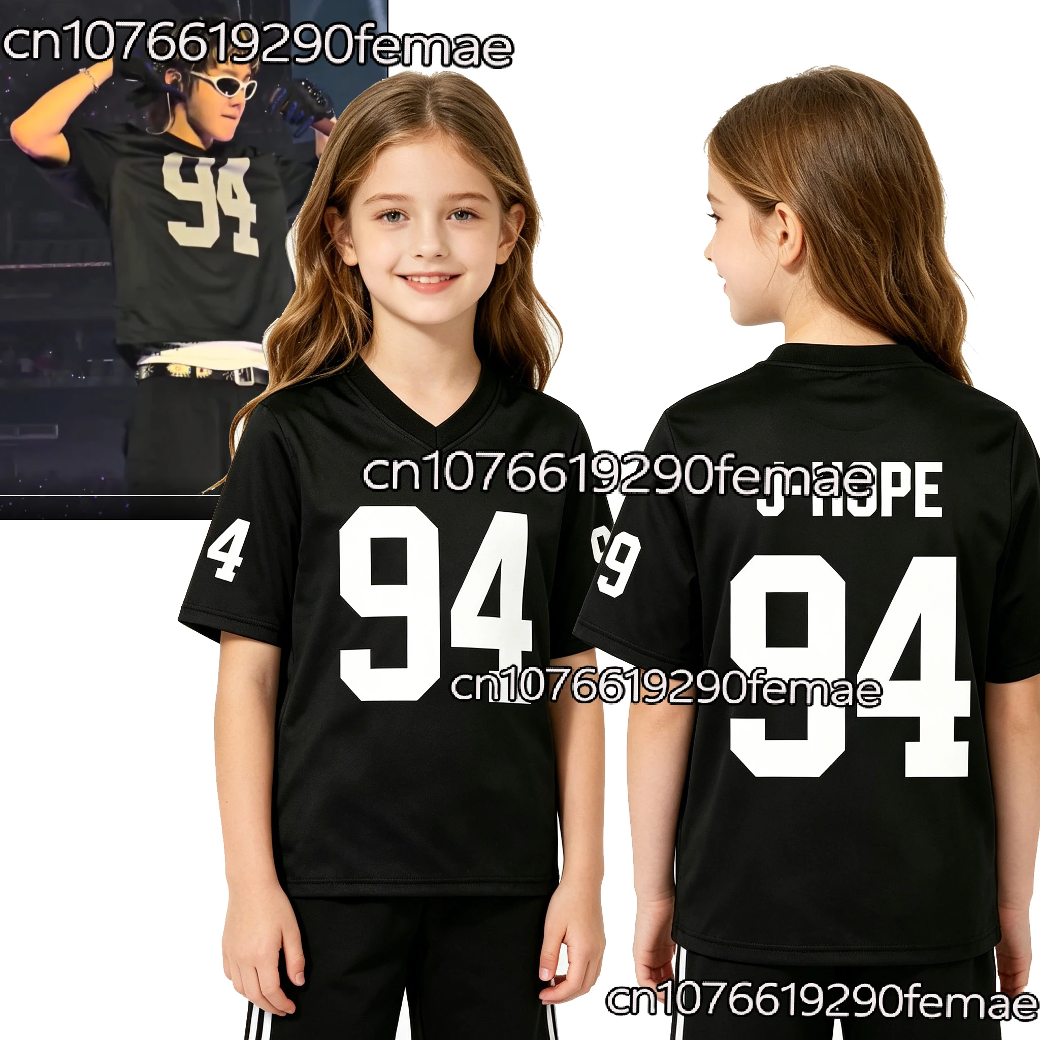 Hot Sale 2026 Summer K-pop Kids' Black Jersey Name+Number Design,Women's Concert Dance Wear,Sport T-shirt for Outdoor Activities
Hot Sale 2026 Summer K-pop Kids' Black Jersey Name+Number Design,Women's Concert Dance Wear,Sport T-shirt for Outdoor Activities