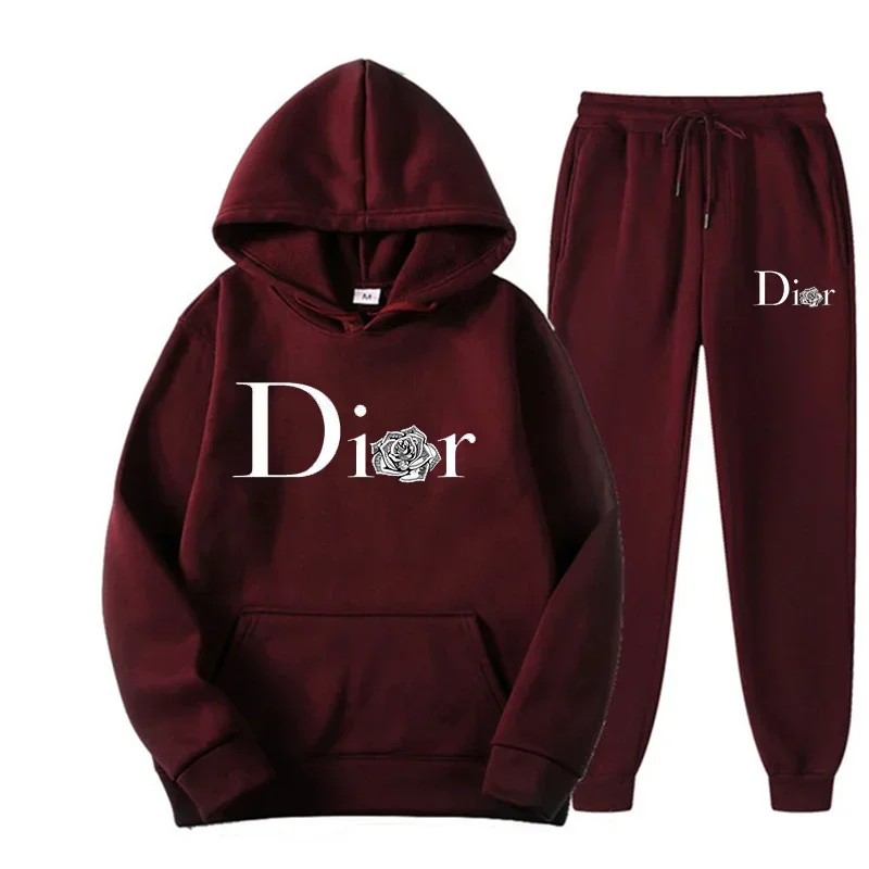 2025 Autumn/Winter couple hoodie set: Fashionable printed casual Sporty hooded pullover + casual long pants 2-piece set 
2025 Autumn/Winter couple hoodie set: Fashionable printed casual Sporty hooded pullover + casual long pants 2-piece set