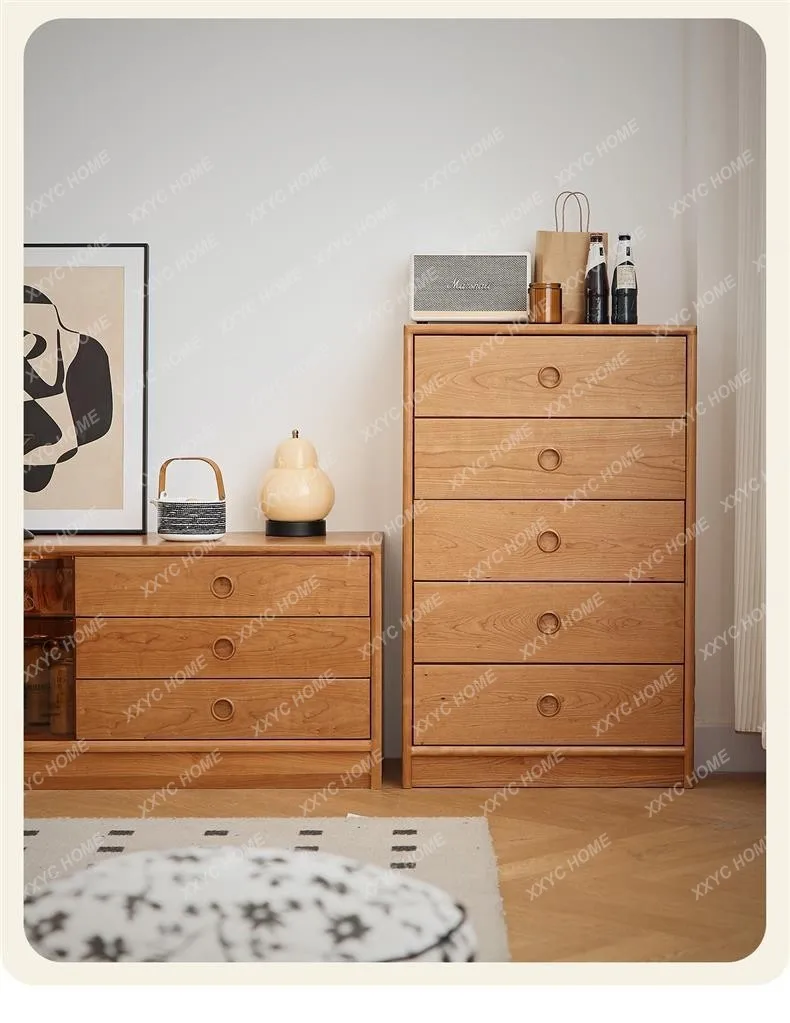 X All-cherry Wood Five-bucket Bedroom Living Room Cream Cherry Wood Storage Log Side Cabinet
X All-cherry Wood Five-bucket Bedroom Living Room Cream Cherry Wood Storage Log Side Cabinet