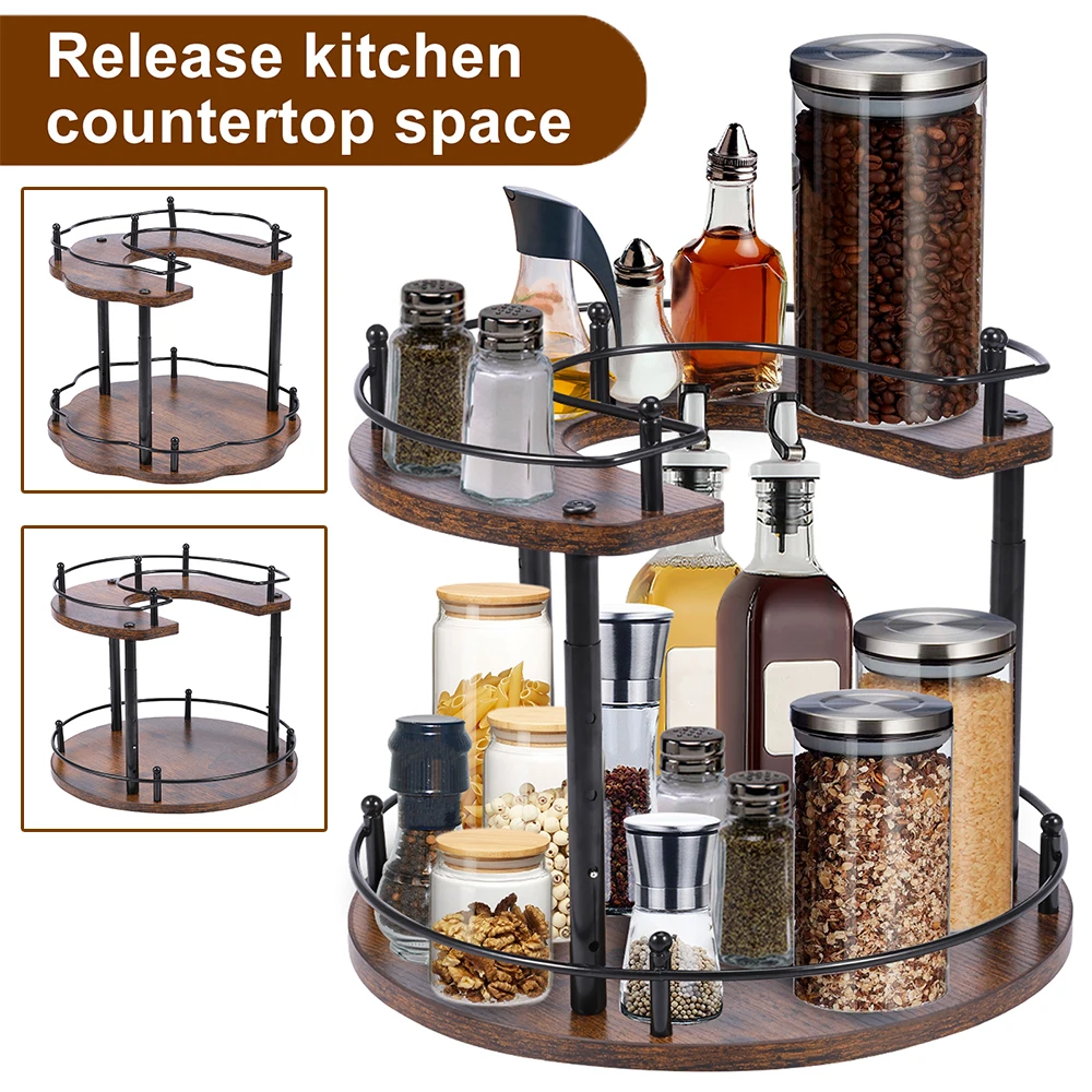 360 ° Вращающаяся полка для специй, 2-слойный деревянный держатель для приправ с 4 настройками по высоте, стеллаж для хранения косметики, декор кухонных аксессуаров
360 ° Вращающаяся полка для специй, 2-слойный деревянный держатель для приправ с 4 настройками по высоте, стеллаж для хранения косметики, декор кухонных аксессуаров