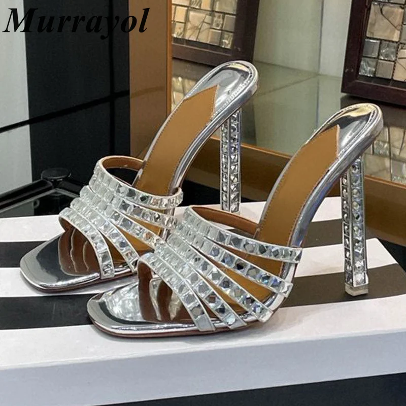 Square Toe Thin Band Design Thin Heels Slippers Women Glitter Rhinestone Decor Sandalias Summer Party Dress Shoes Wedding Shoes
Square Toe Thin Band Design Thin Heels Slippers Women Glitter Rhinestone Decor Sandalias Summer Party Dress Shoes Wedding Shoes