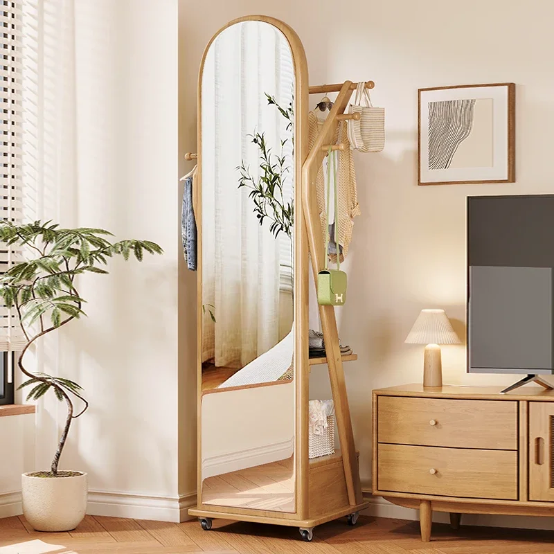 Роскошное домашнее высококачественное зеркало в полный рост из цельного дерева с колесами, подвижная вешалка для одежды, зеркало, встроенное туалетное зеркало
Роскошное домашнее высококачественное зеркало в полный рост из цельного дерева с колесами, подвижная вешалка для одежды, зеркало, встроенное туалетное зеркало