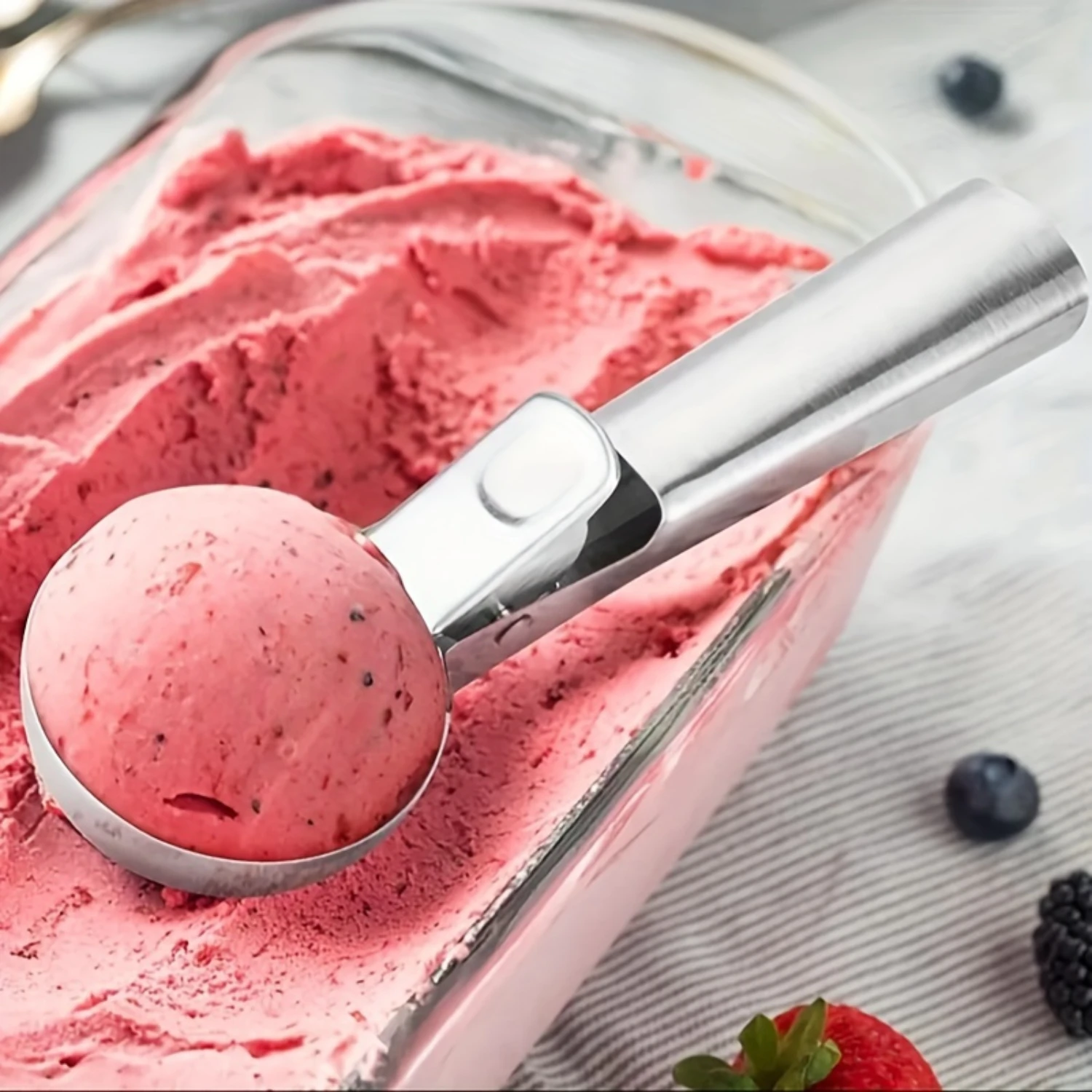 1pc Ergonomic Stainless Steel Spoon - Perfect for Ice Cream and Fruit Popsicles, Easy to Grip, Versatile, Durable
1pc Ergonomic Stainless Steel Spoon - Perfect for Ice Cream and Fruit Popsicles, Easy to Grip, Versatile, Durable