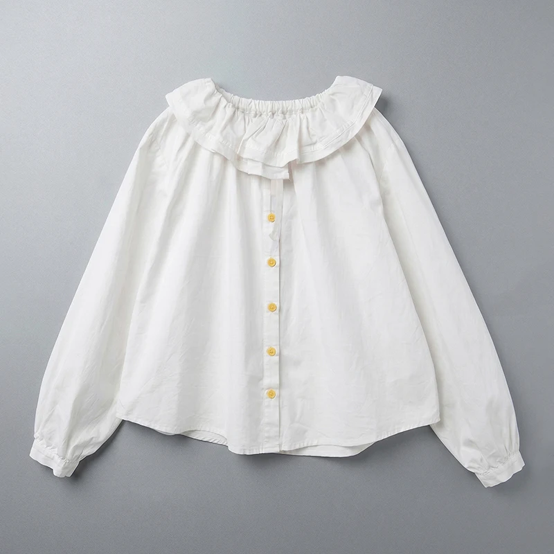 White shirt women imakokoni 2026 spring French artistic versatile casual ruffle collar long sleeved top 265394
White shirt women imakokoni 2026 spring French artistic versatile casual ruffle collar long sleeved top 265394