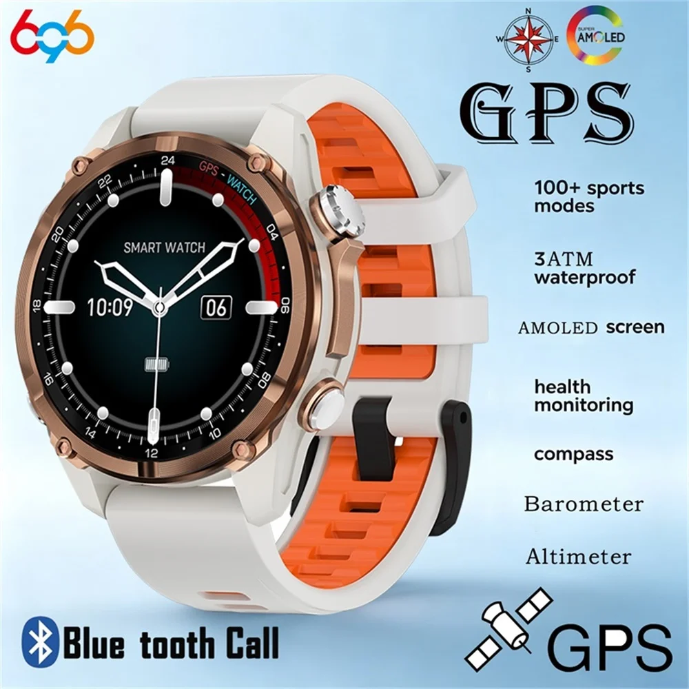 GPS Outdoor Sports Smart Watch Men Women Blue Tooth Call 3ATM Waterproof Clock AMOLED Screen Health Watches Compass Smartwatch
GPS Outdoor Sports Smart Watch Men Women Blue Tooth Call 3ATM Waterproof Clock AMOLED Screen Health Watches Compass Smartwatch
